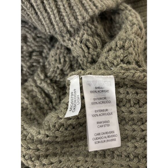 NWT Calvin Klein Chunky Cable Knit Long Sweater Army Green Women's Size Large - Picture 8 of 8